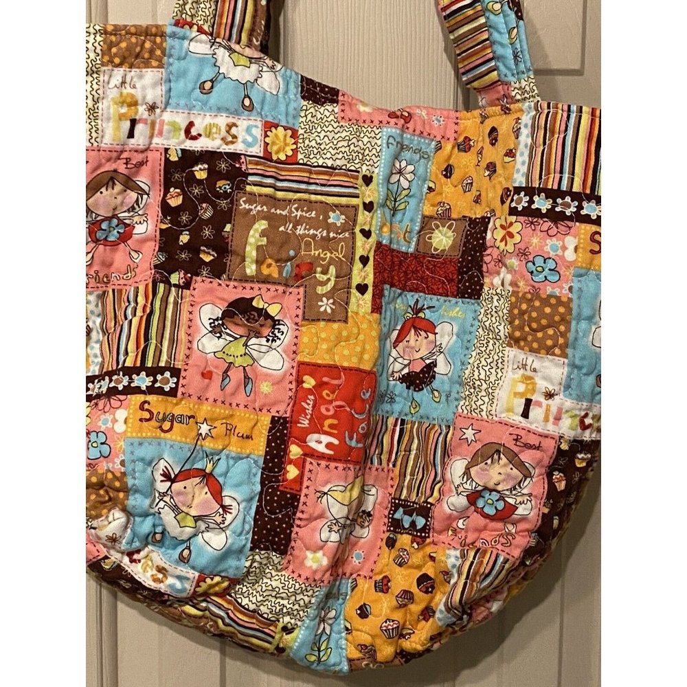 Patchwork Style & Look Fabric Tote Bag 13” X 17” … - image 4
